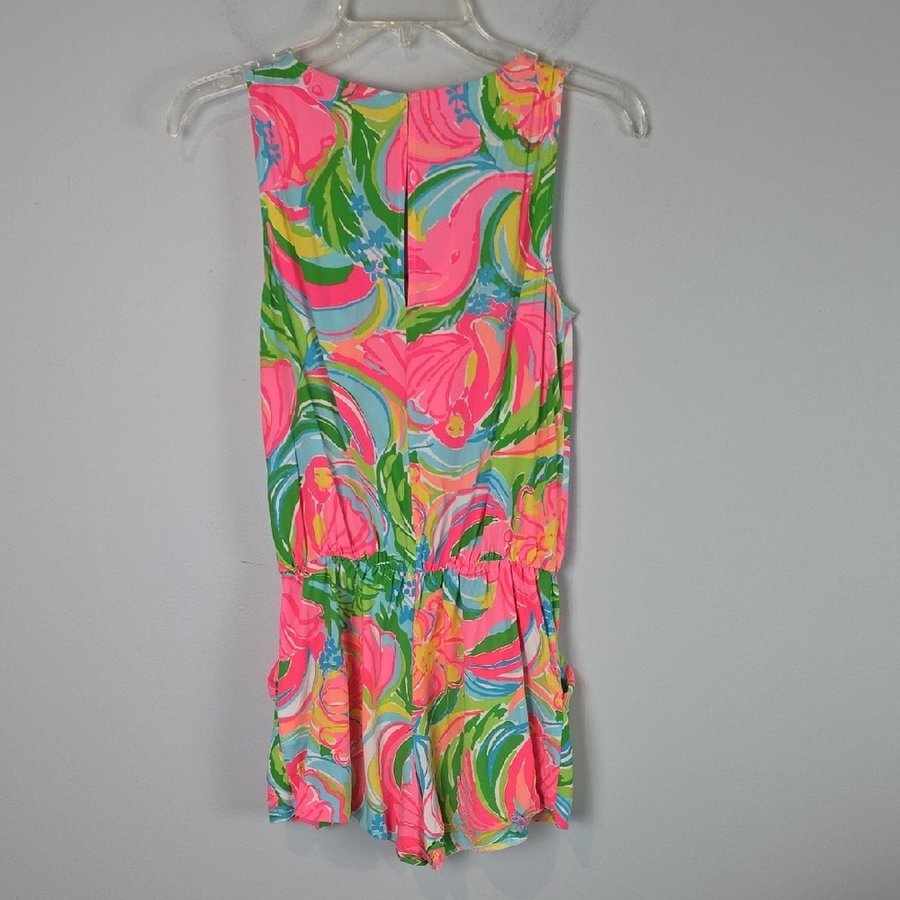 Lilly Pulitzer 23490 Tybee Sleeveless Tassel Tie Romper shorts XS - Picture 5 of 5